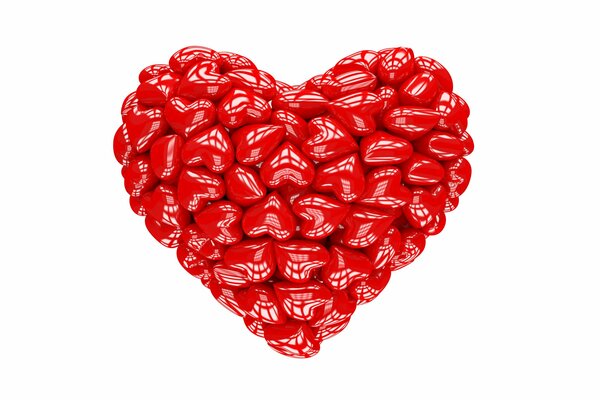 Grande cuore rosso dalla massa di piccoli cuori