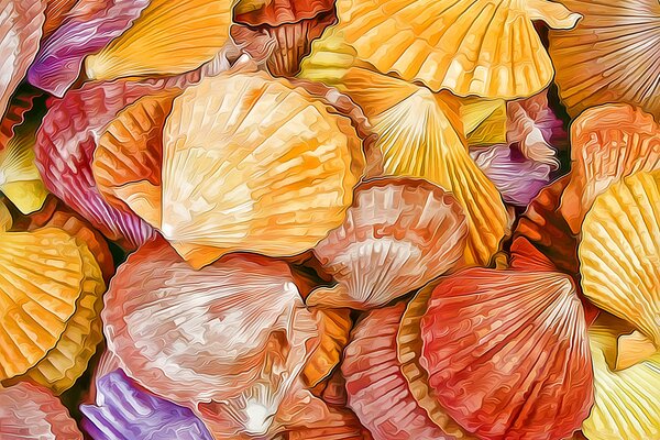 Shell texture multicolored lines