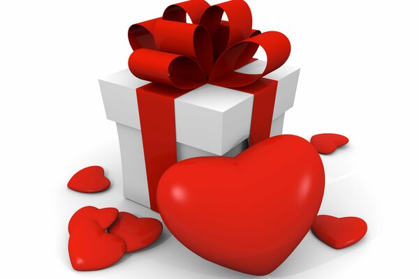 Cadeau avec des coeurs pour la Saint-Valentin