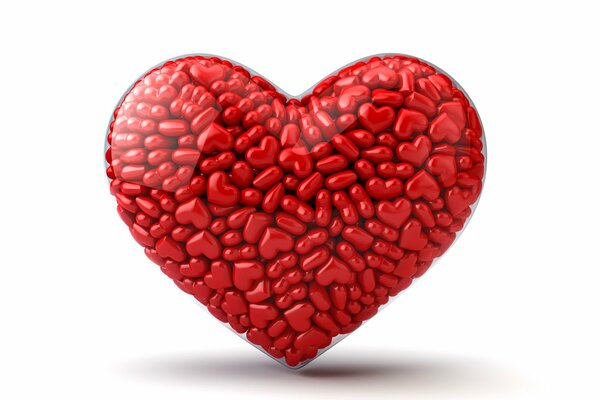 A big red heart consisting of small hearts