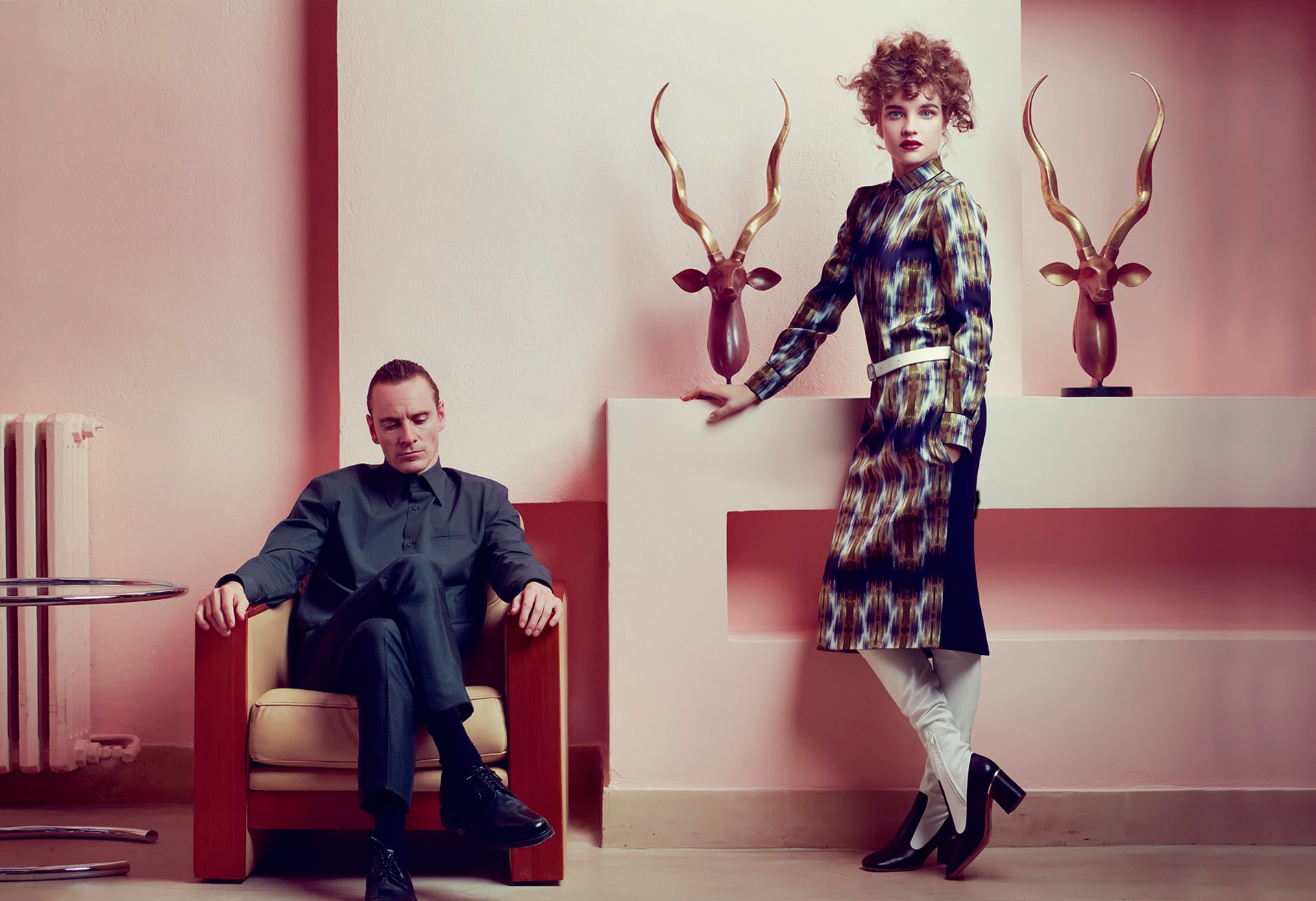 natalia vodianova michael fassbender interieur mode fotoshooting