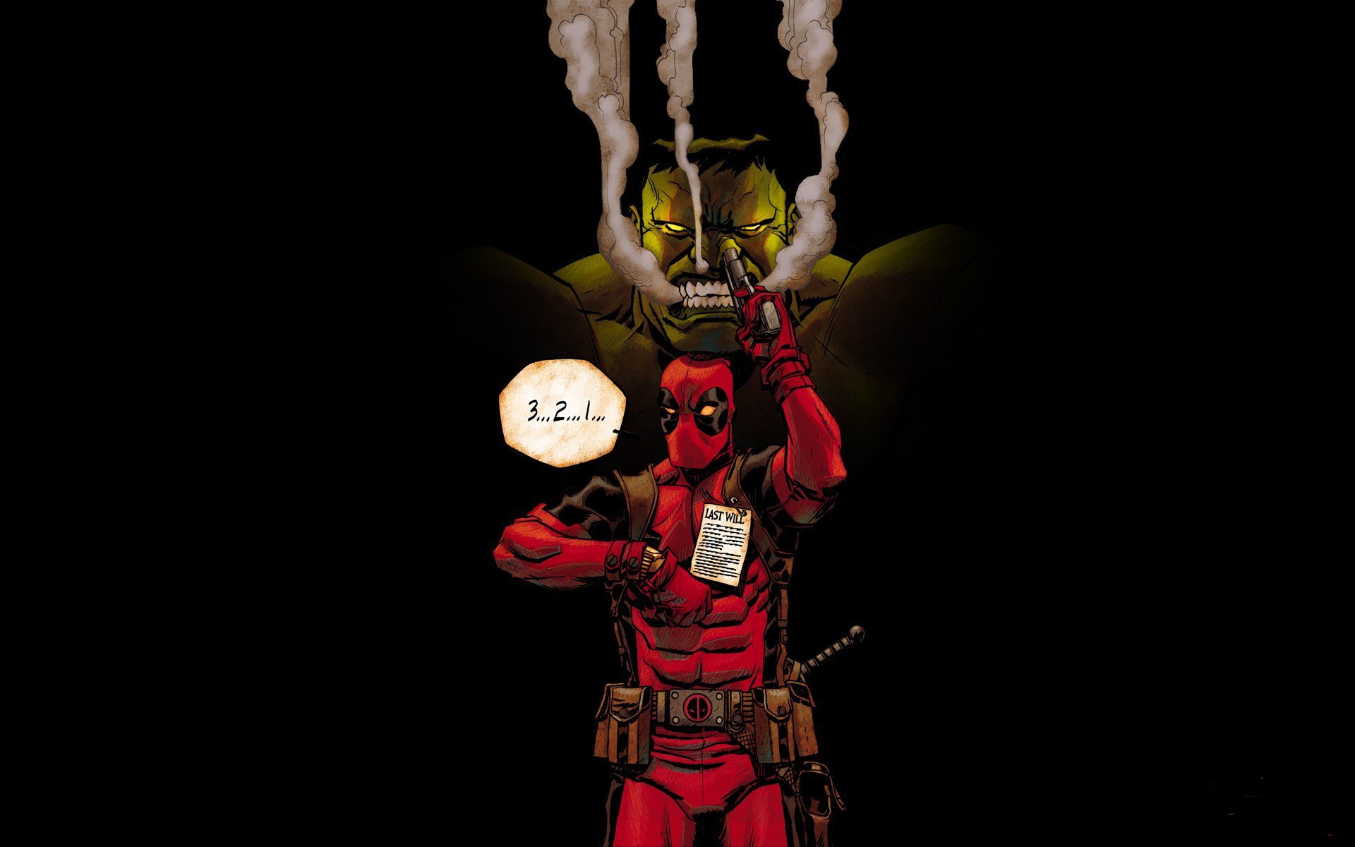 deadpool hulk comic zeichnung