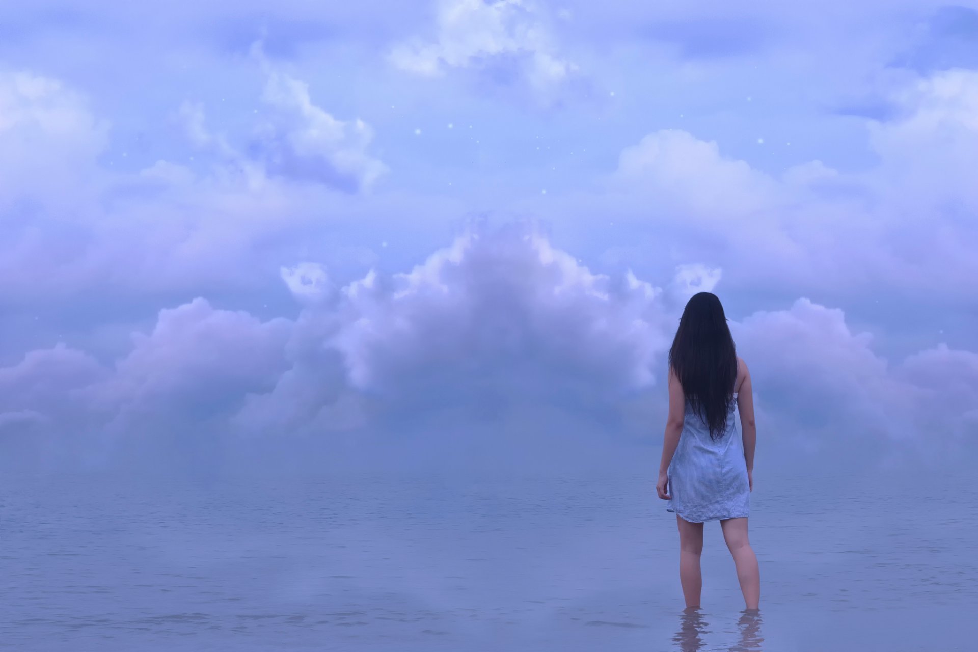 water clouds girl kylie woon