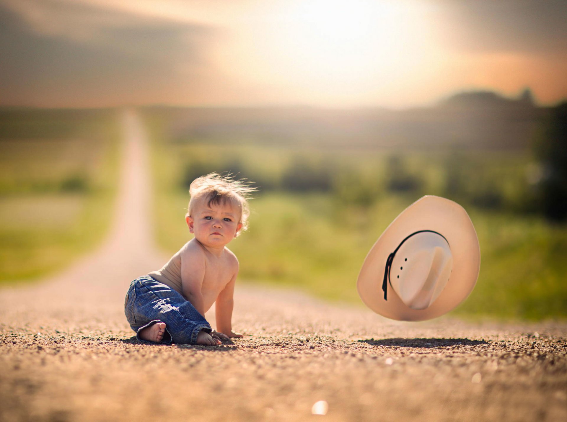 wind hut straße weite bokeh