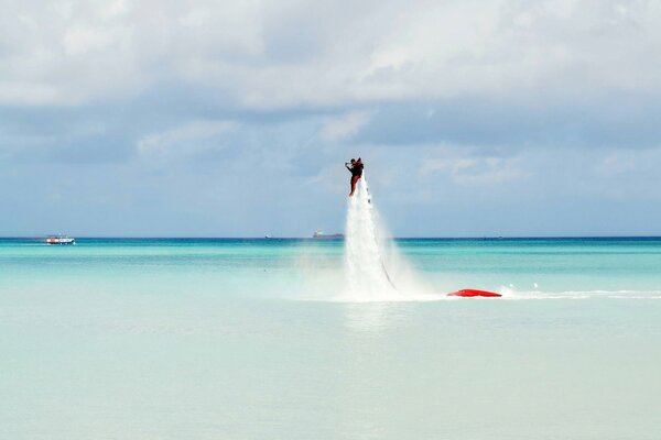 Jet skiing in the Maldives