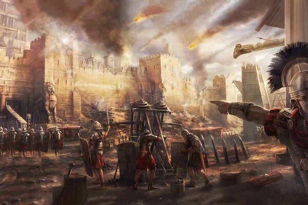 Ilustración de la guerra del ejército romano
