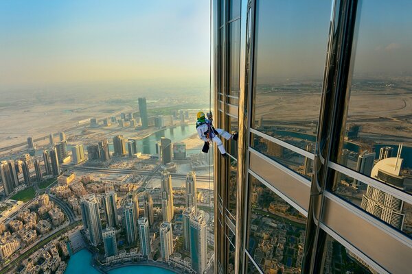 Window washing at height