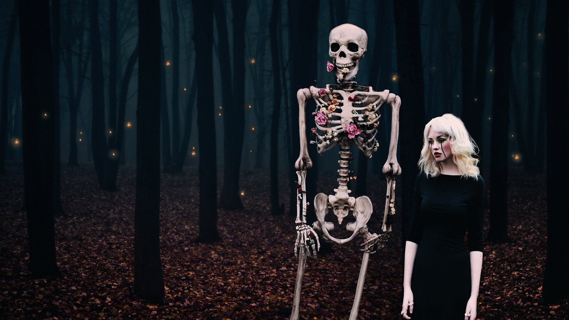 girl skeleton forest the situation