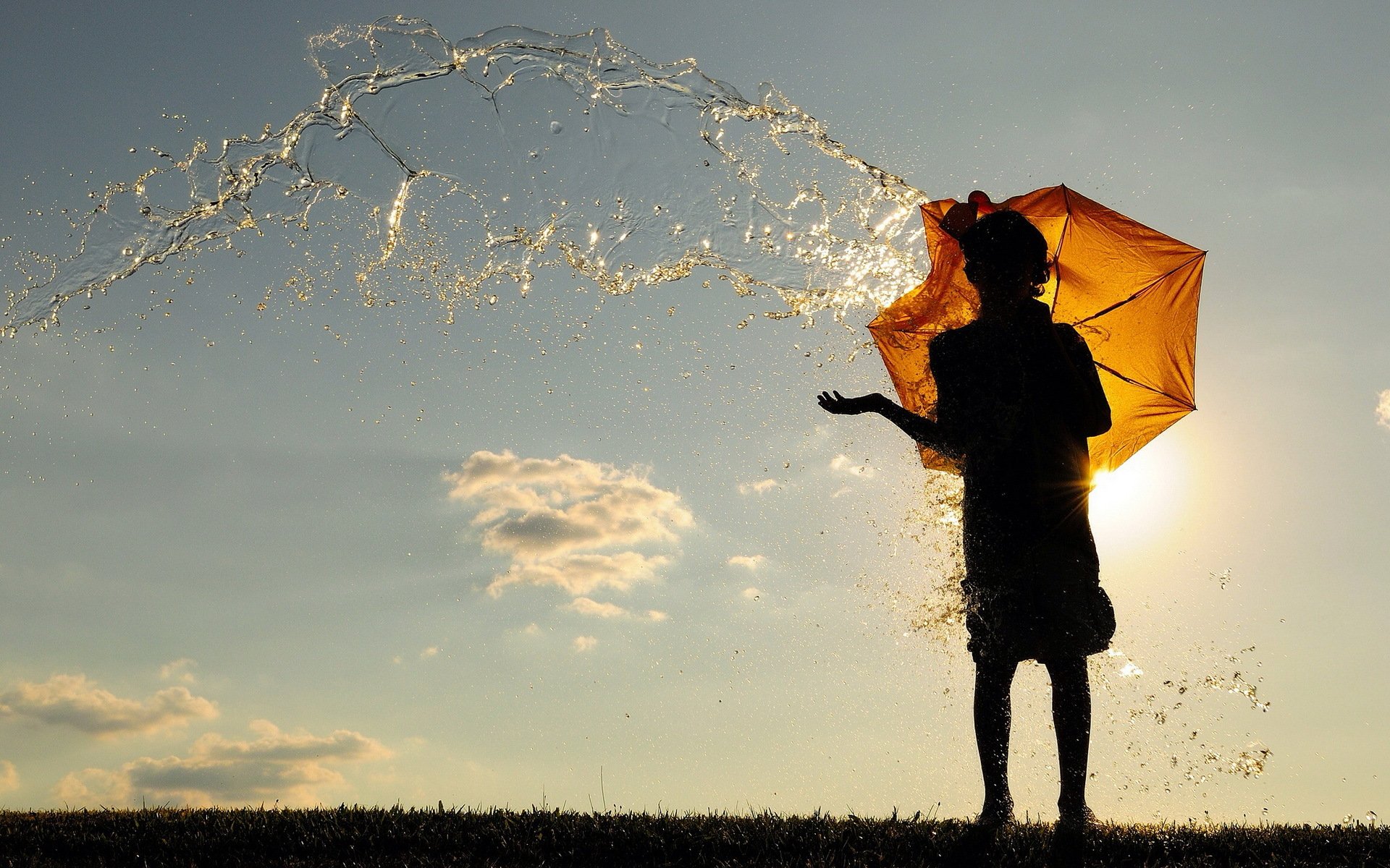 wasser regenschirm situation