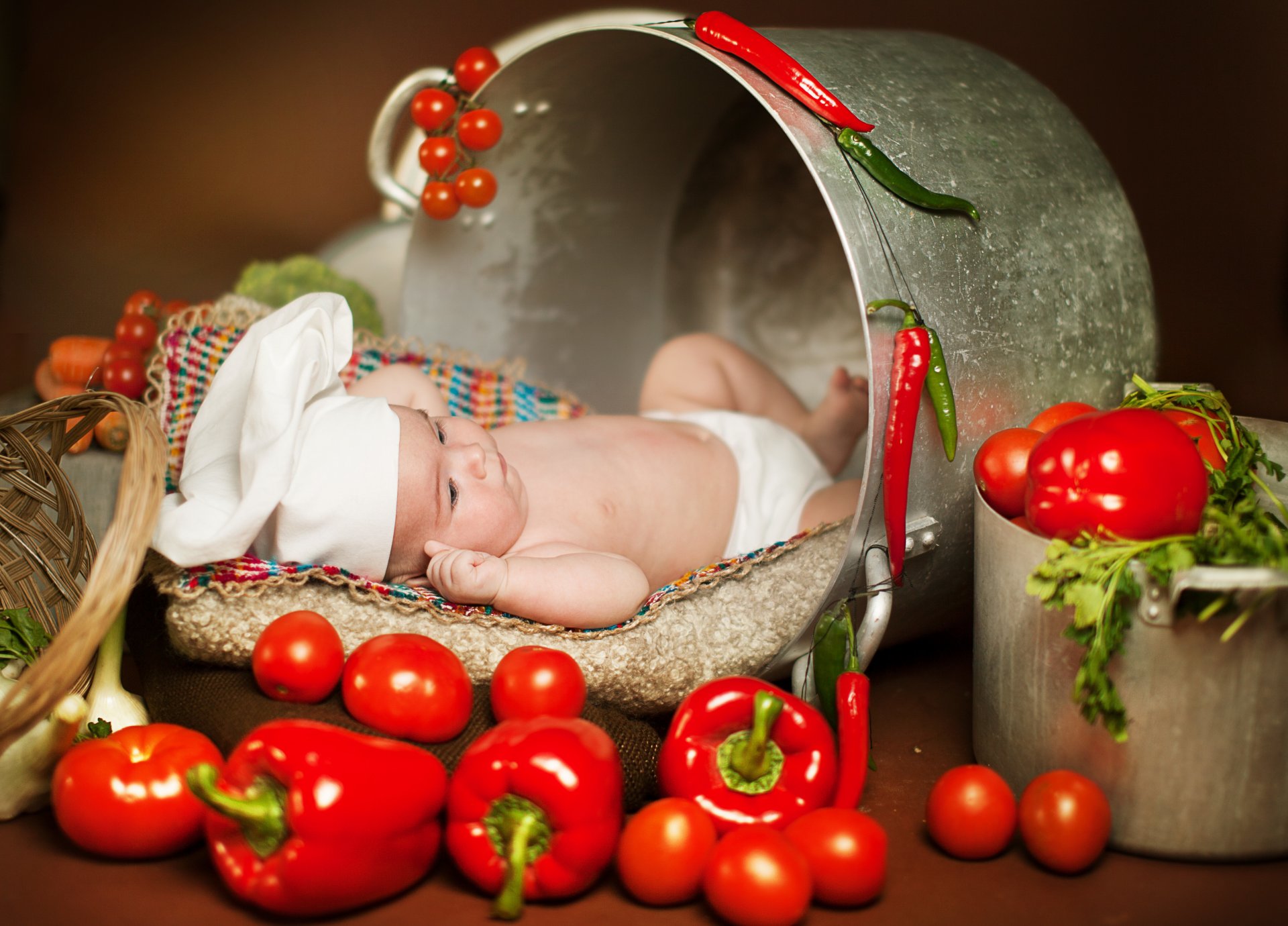 anna levankova cocinero niños cazuela verduras pimientos tomates comida verduras