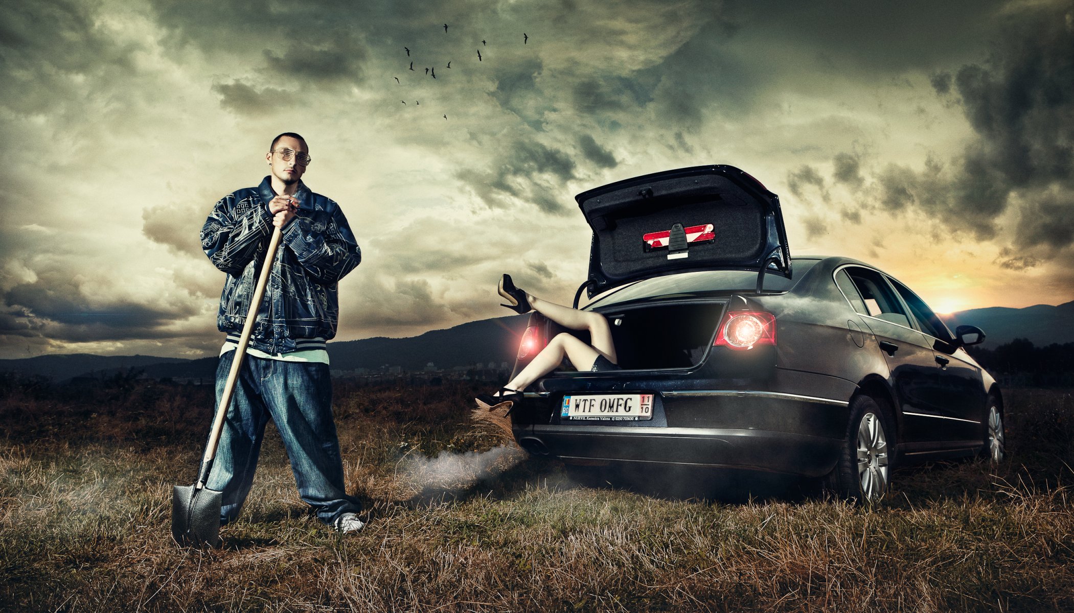 daniel ilinca a man girl shovel car