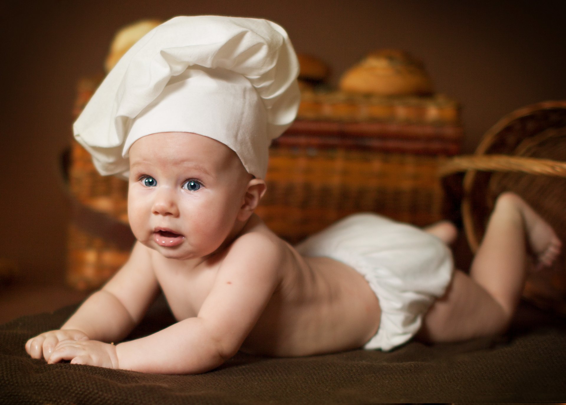 anna levankova niños cocinero gorra cestas