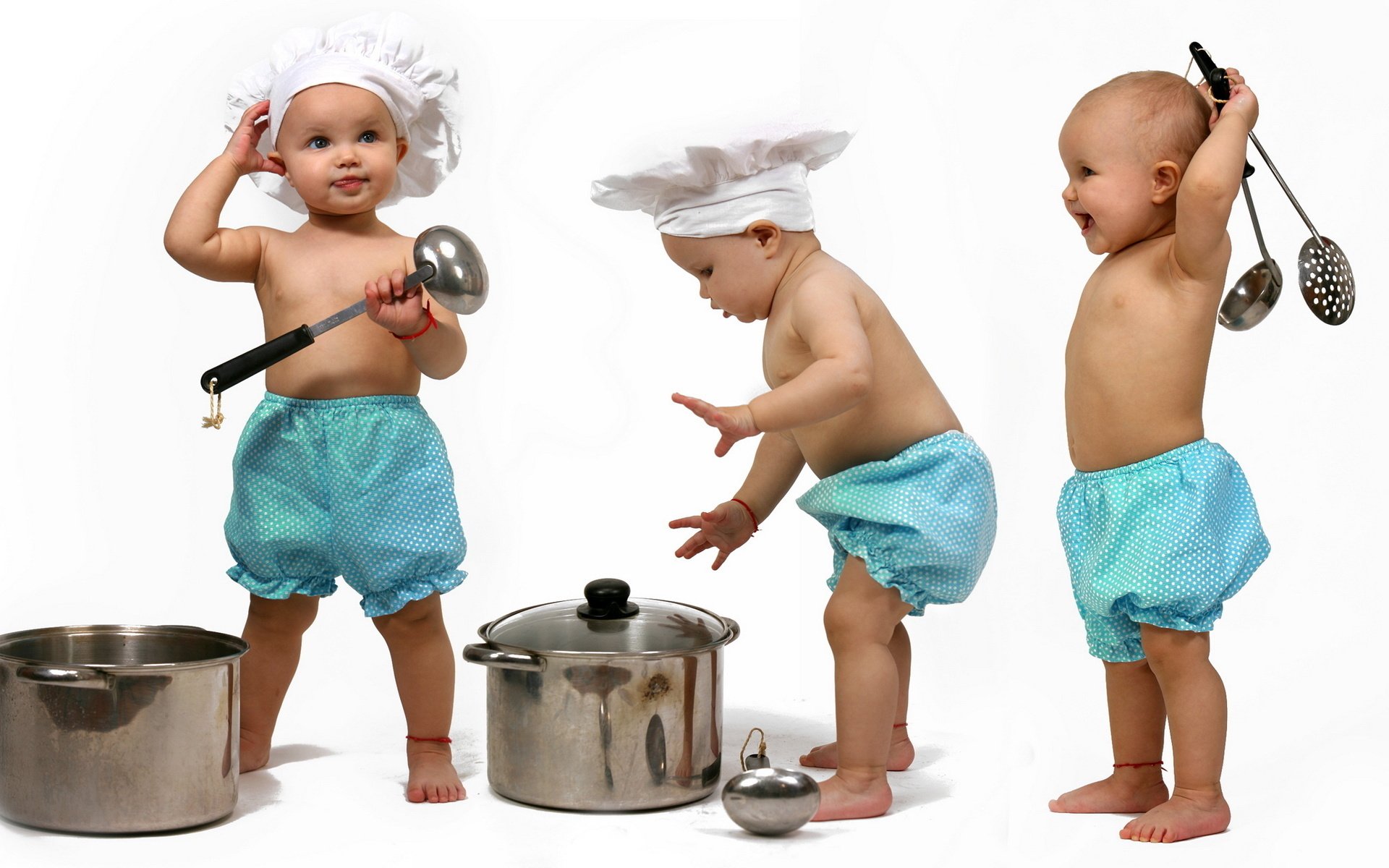 les enfants поварята le bonnet le pantalon louche une casserole