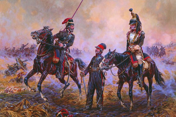 Painting by the artist Averyanov about the war of 1812