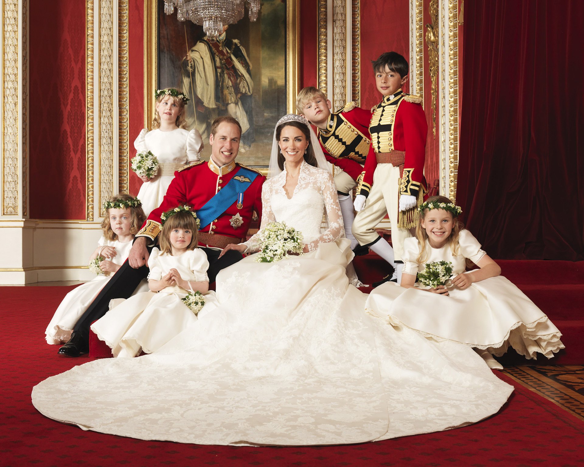 hochzeit prinz von wales kate katherine middleton kinder hochzeitskleid schleier blumen