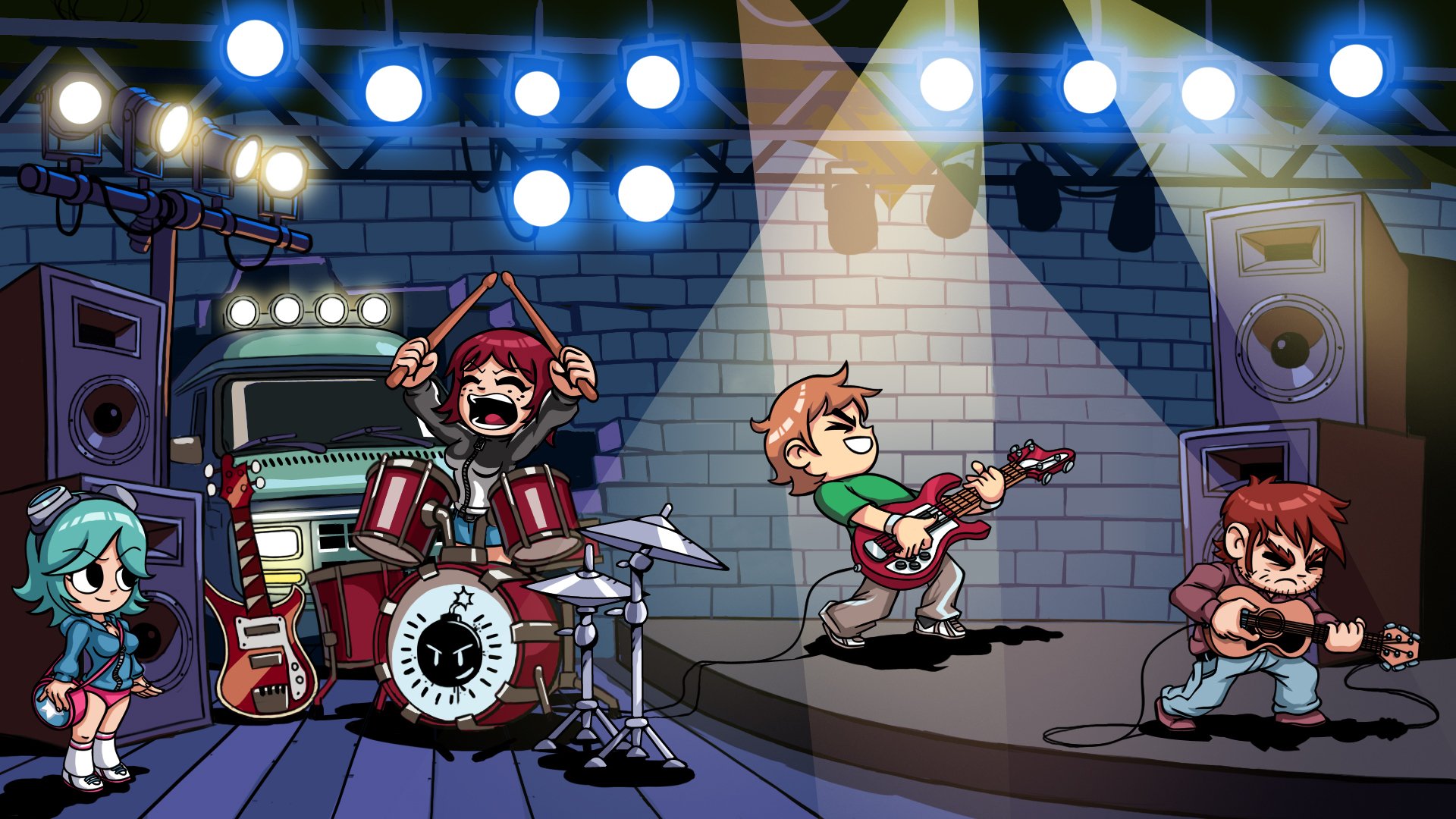 scott pilgrim band chitarra batteria basso