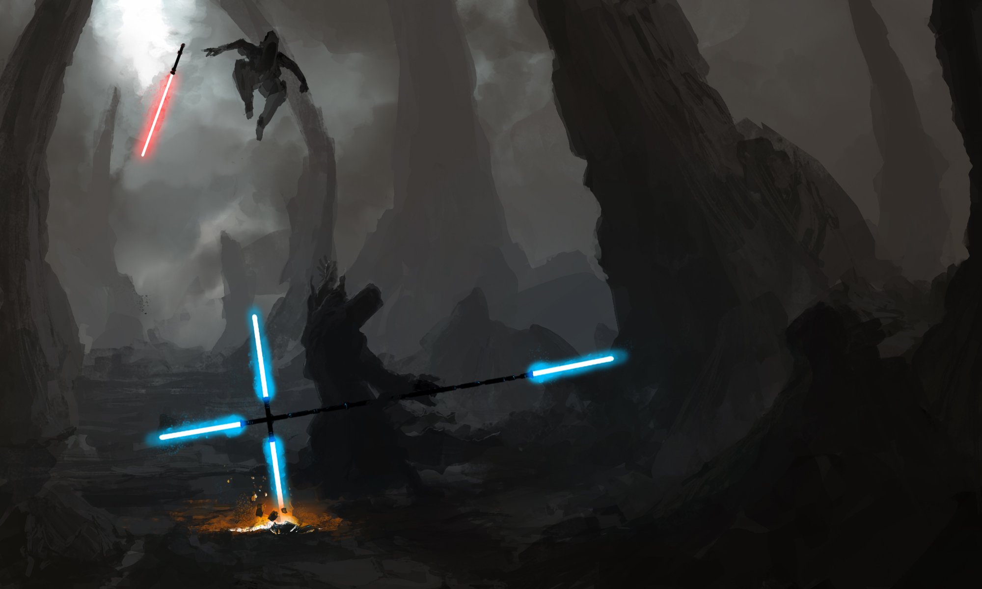 picture jedi sith lighting swords star war