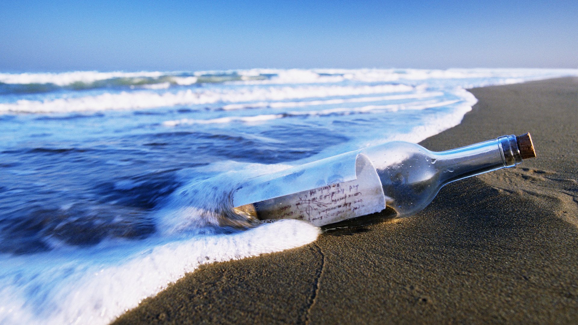 botschaft flasche meer