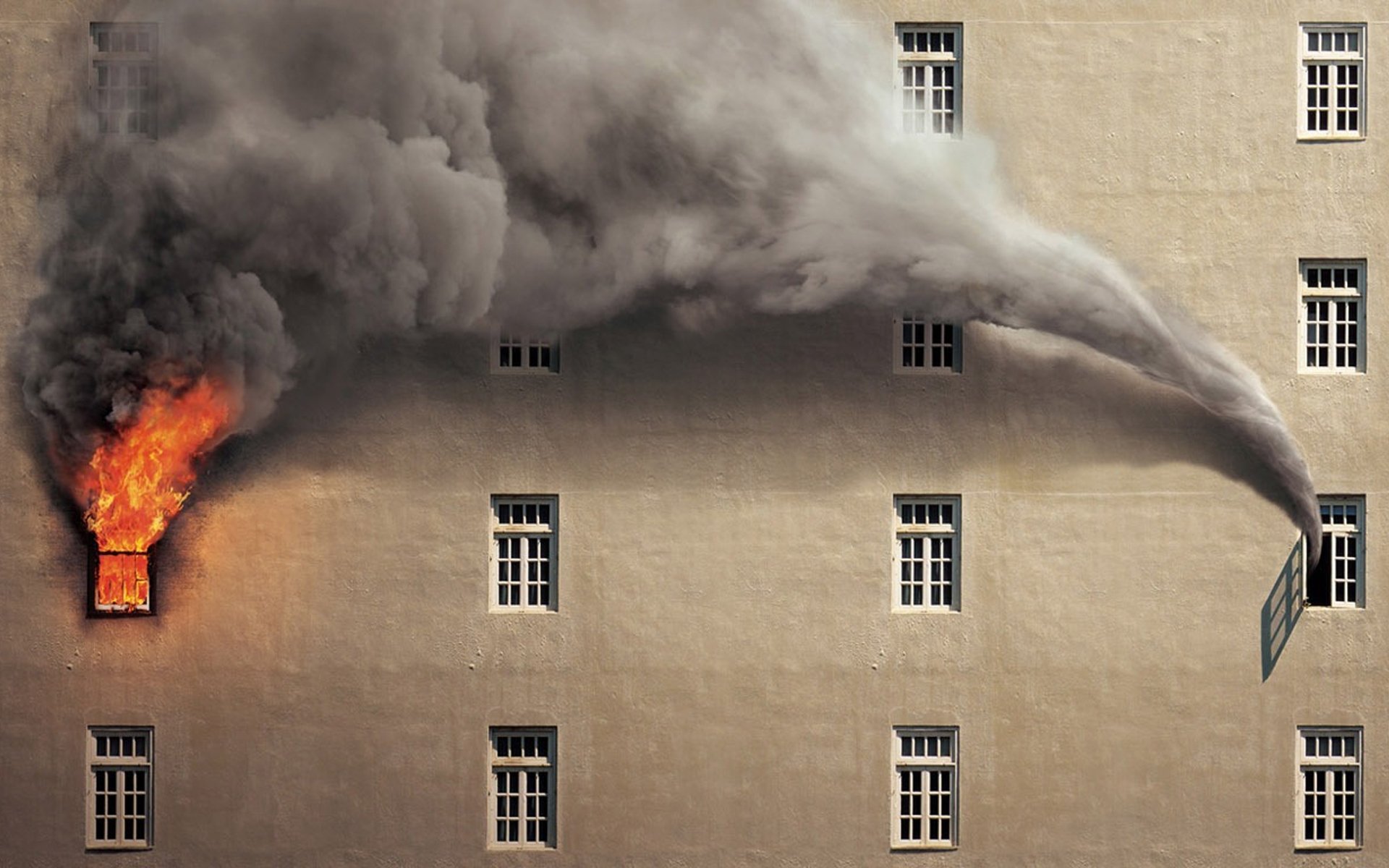 feuer wunder haus fenster