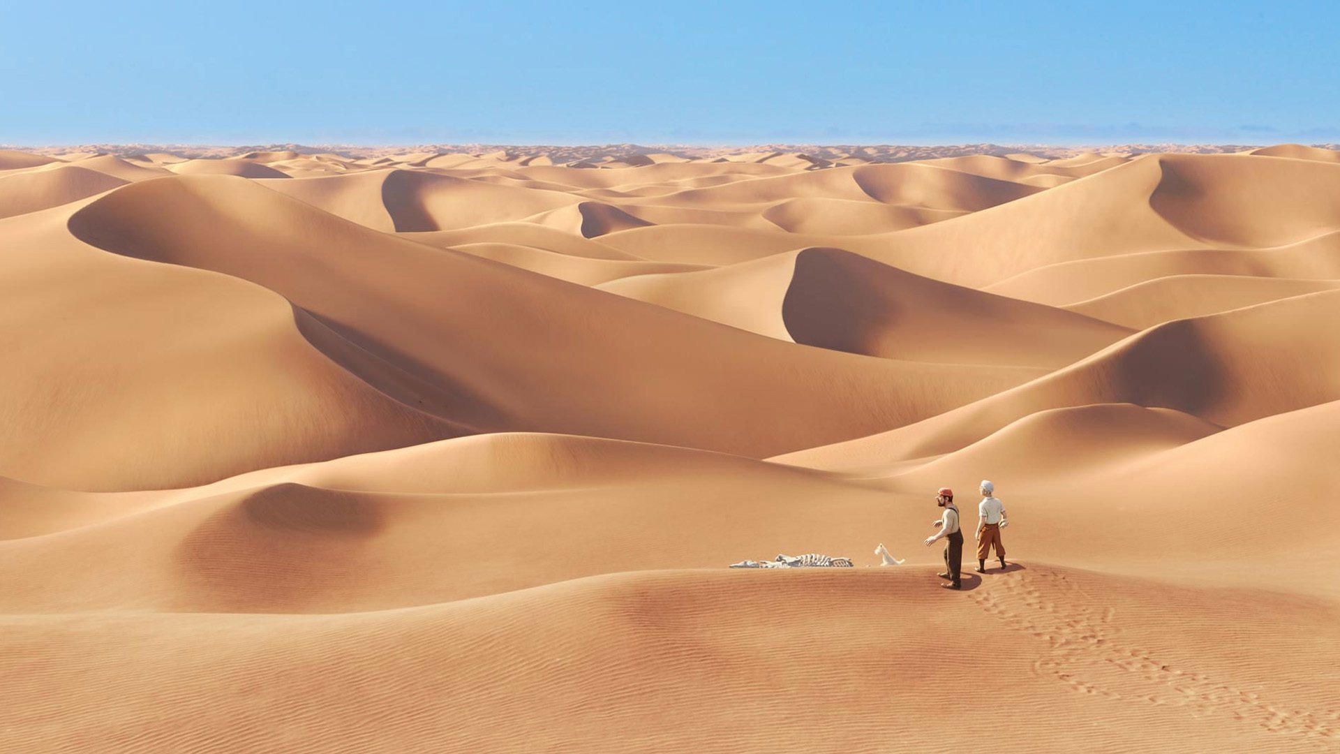 désert gens perdu os sable tintin film dessin animé