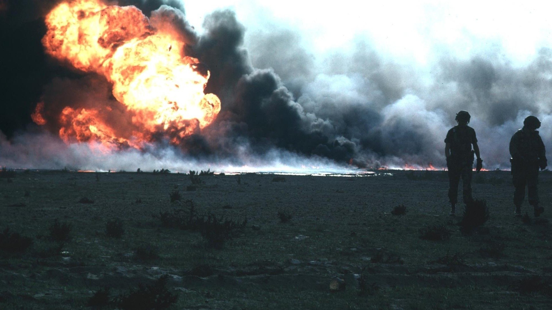 feu soldats irak fumée