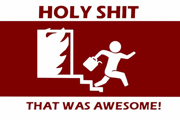 Uciekający po schodach przed pożarem człowiek