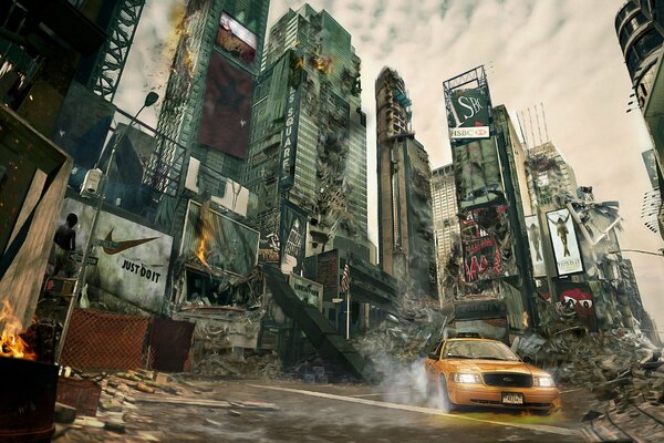 Apocalypse in New York, devastation and disaster