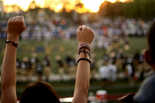 Fußballfans beim American Football