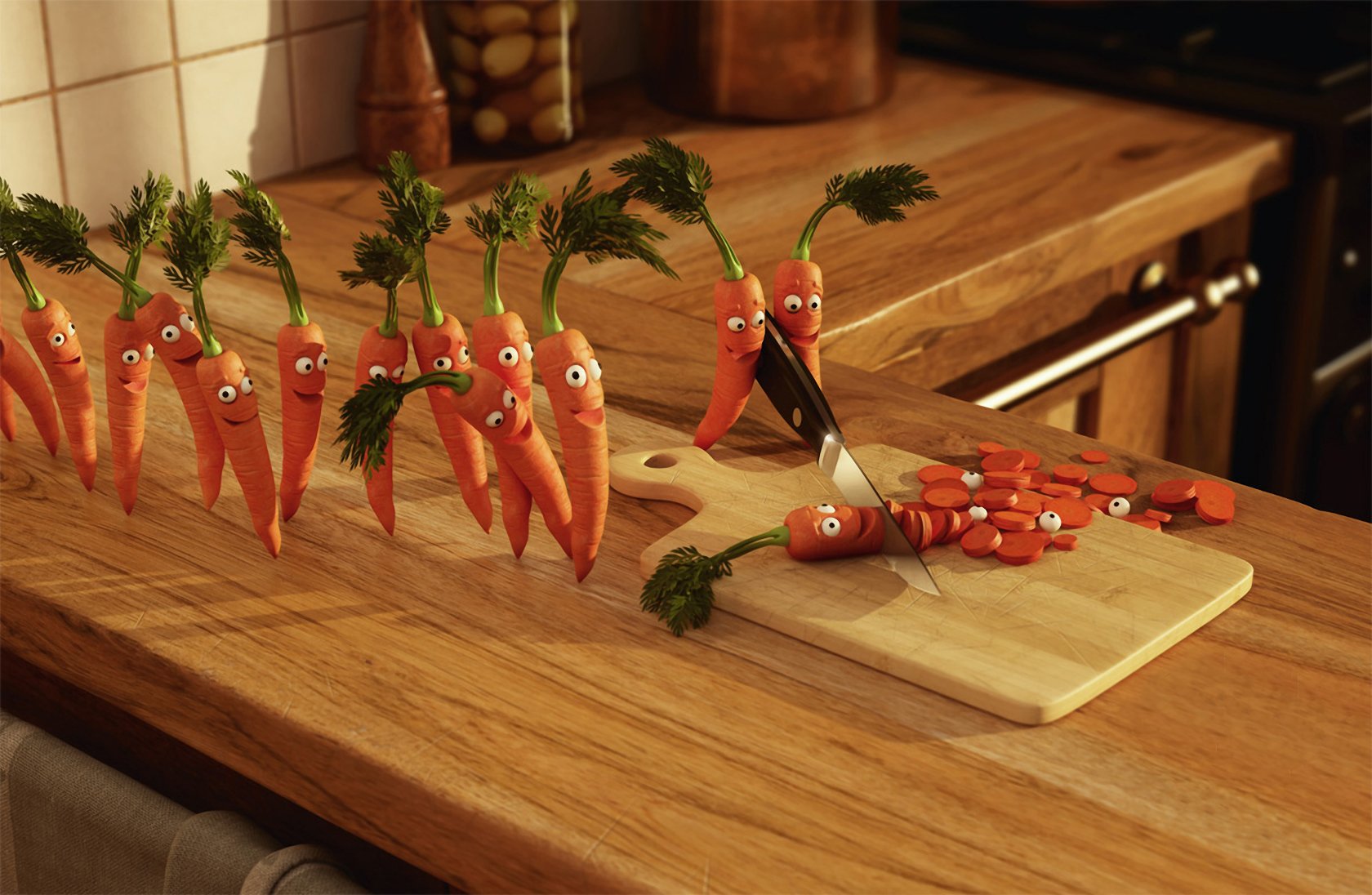 carrot kitchen murder happine