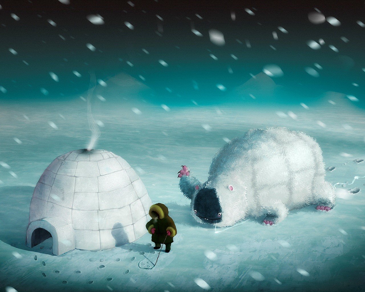 potwór igloo rysunek