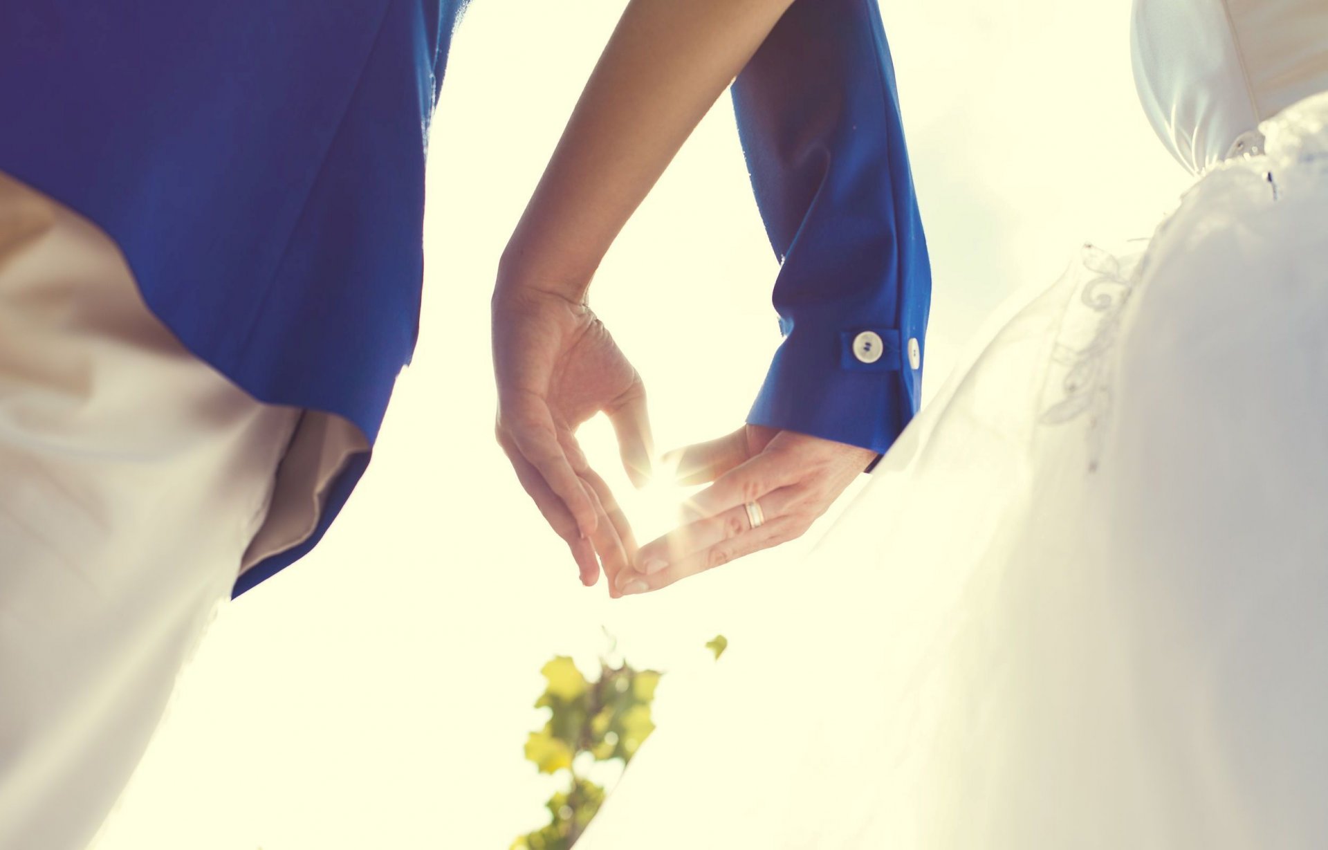 estados de ánimo boda mujer hombre pareja esposo esposa vestido de novia traje amor romance anillo corazón corazón manos felicidad alegría diversión sol día de la boda día follaje hojas hojas árbol desenfoque bo