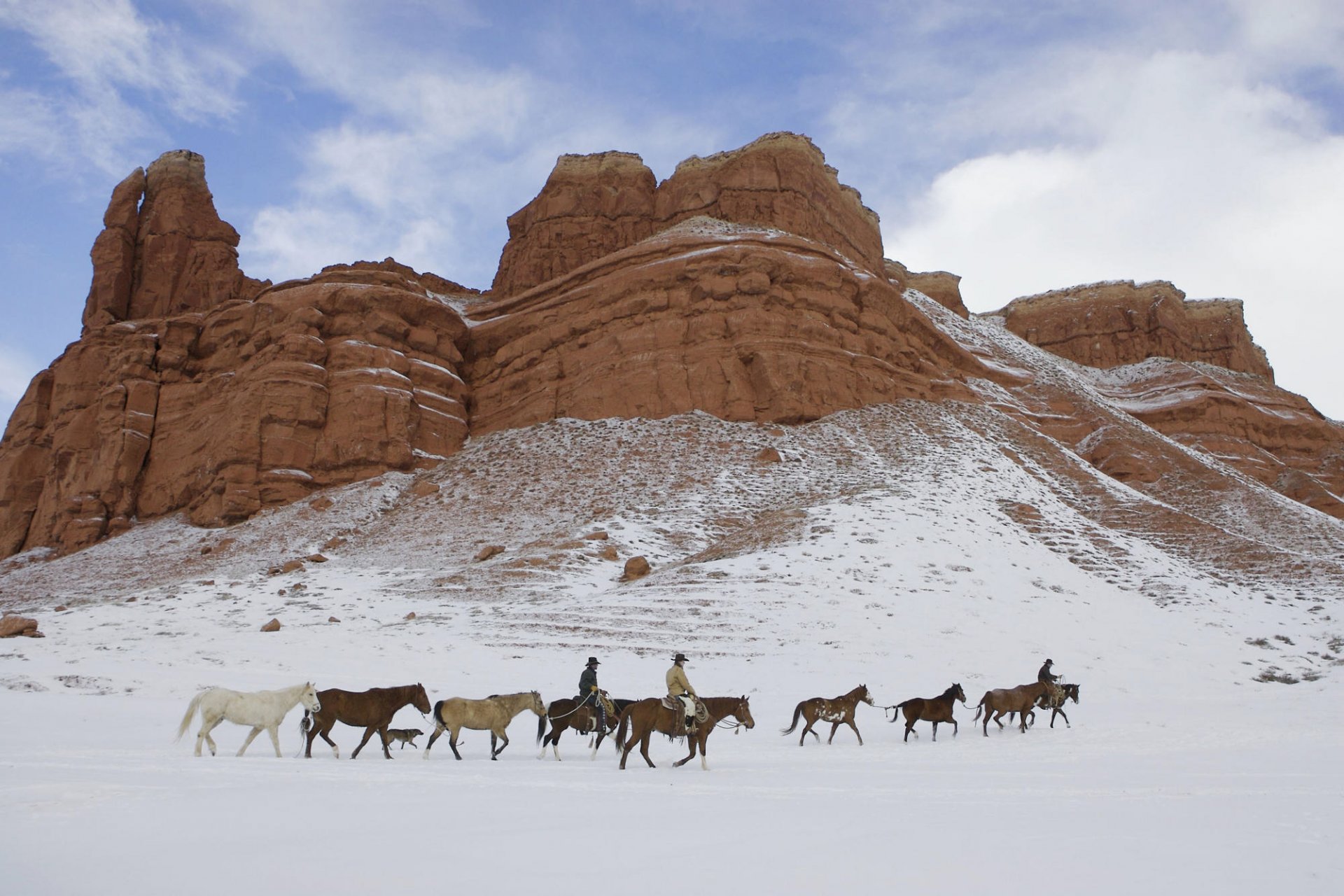 cowboys schnee felsen