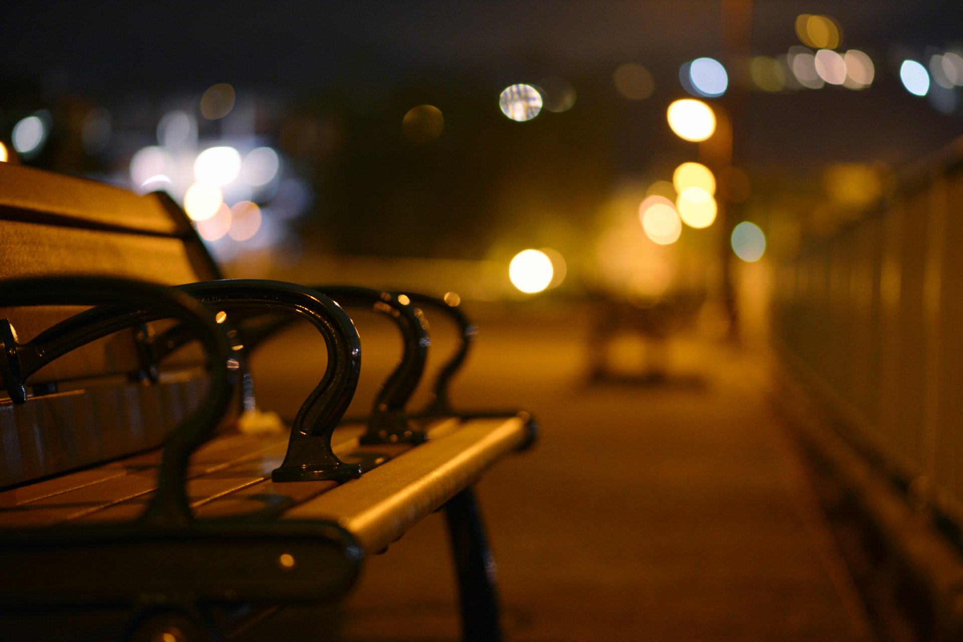 bank bank straße stadt abend nacht lichter bokeh unschärfe