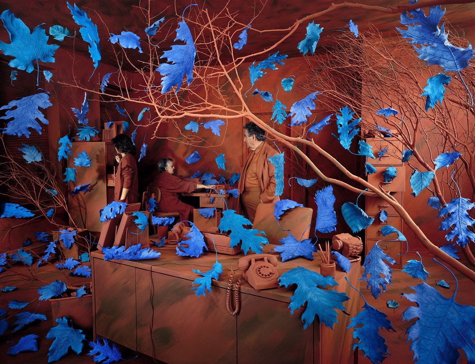 andy skoglund brown room blue leaves obsession