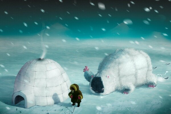 A monster in the form of an igloo