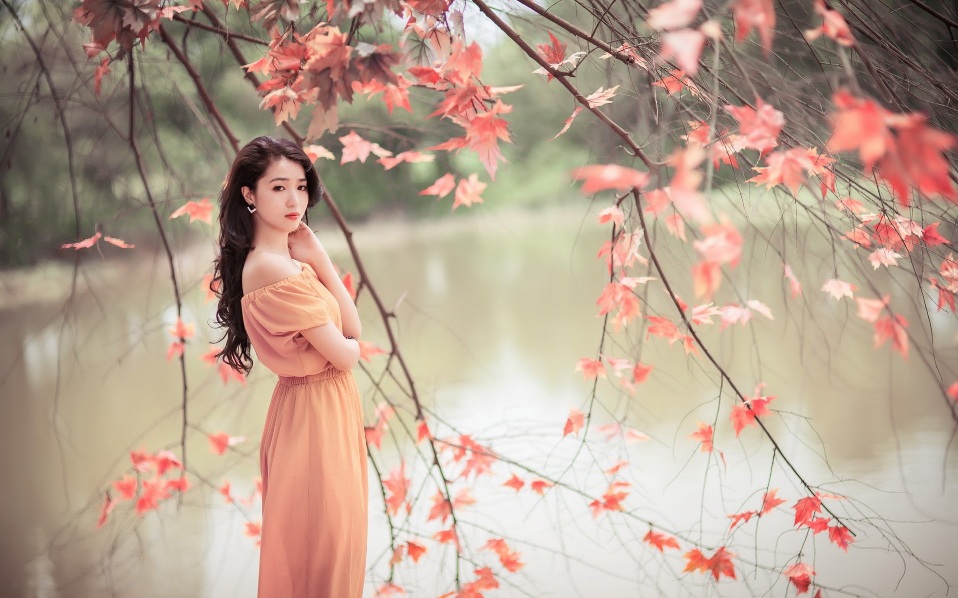 la jeune fille азиатка la nature la beauté