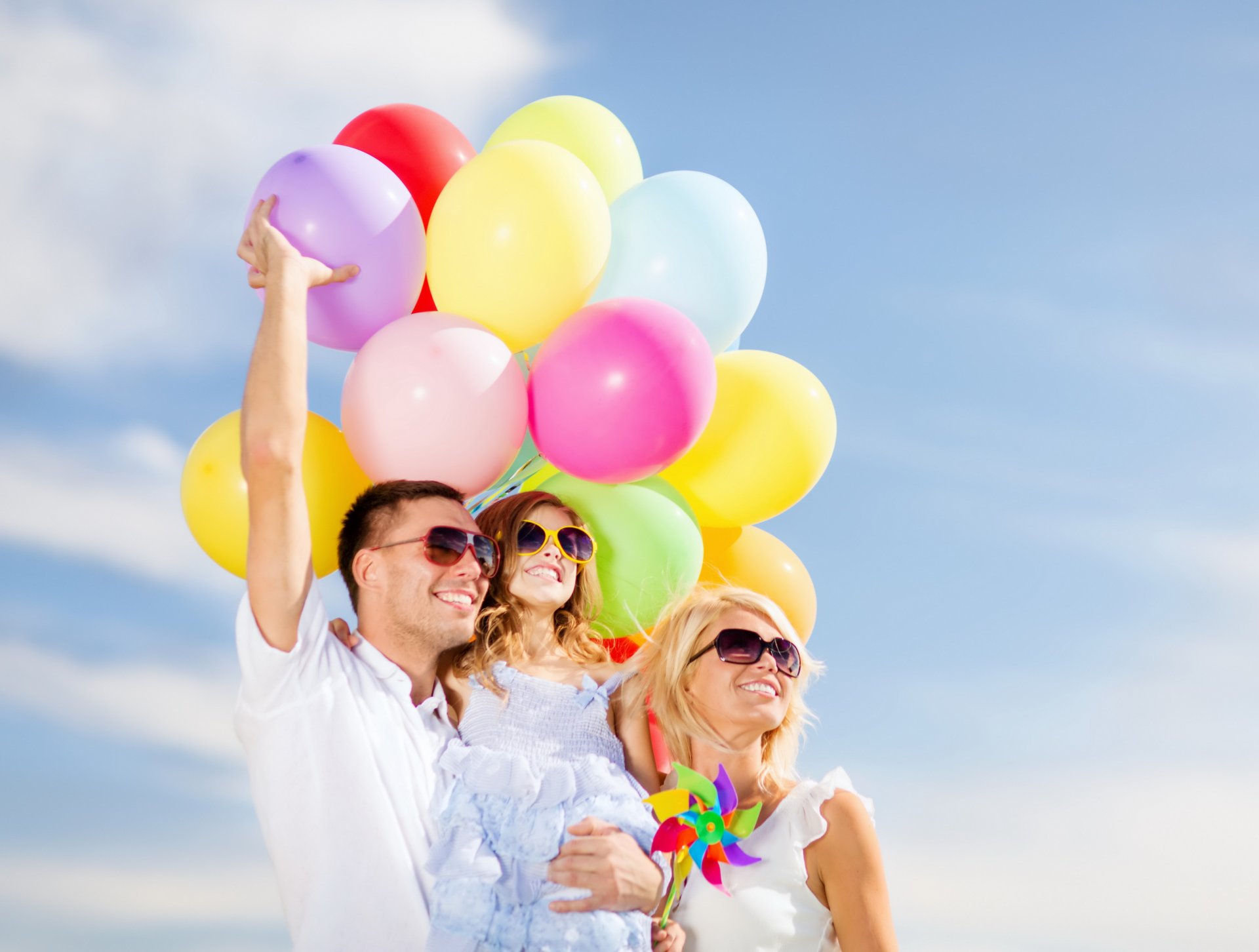 happy balloons colorful sky family person balloons people joy happine