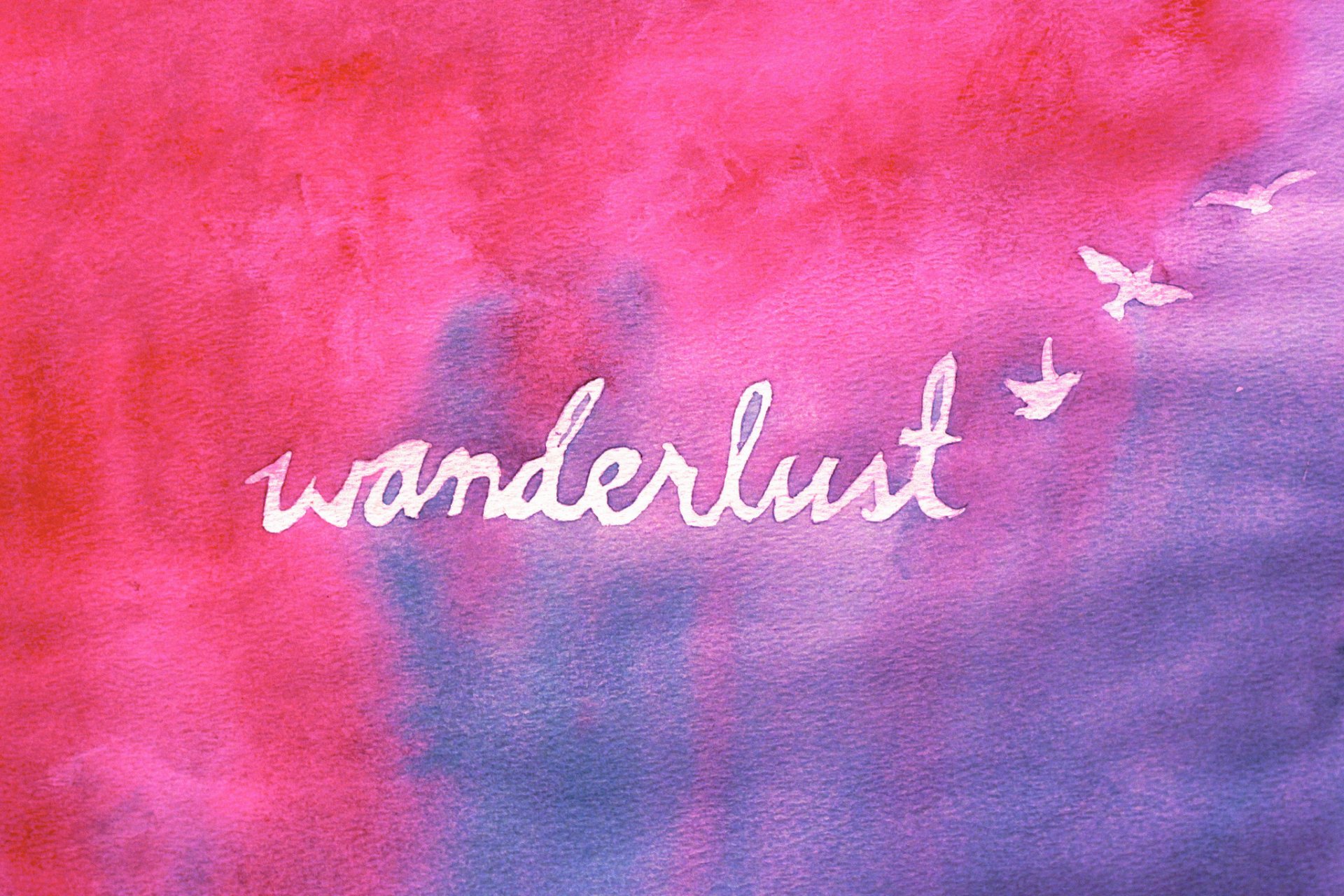 wanderlust farba napis rysunek