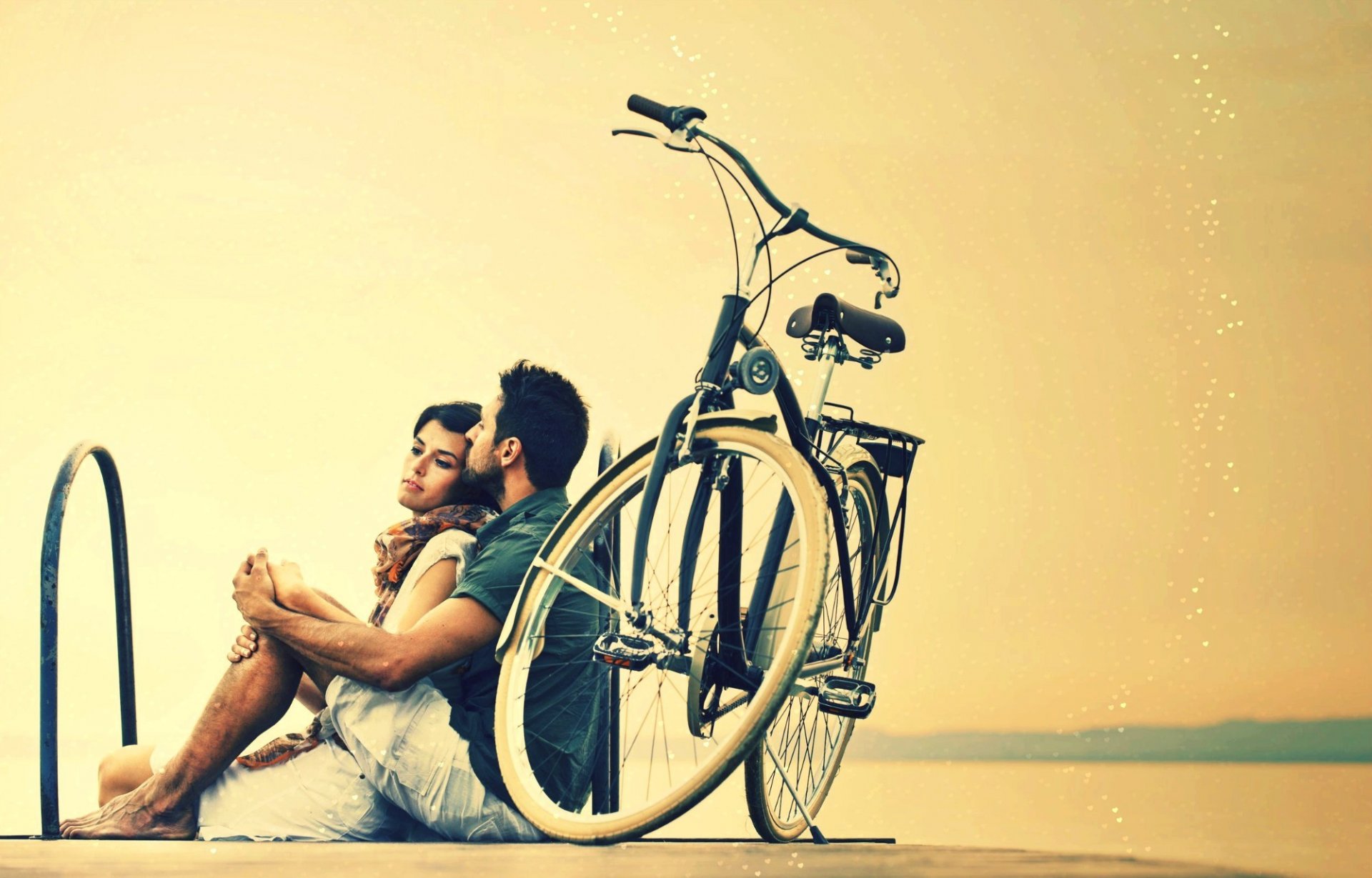 mood vacation couple couple man woman guy girl bike relax background wallpaper widescreen fullscreen widescreen widescreen