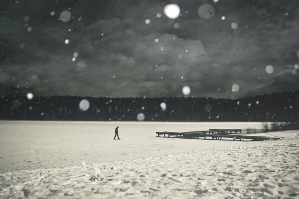 Winter, Schnee, kalt und einsam