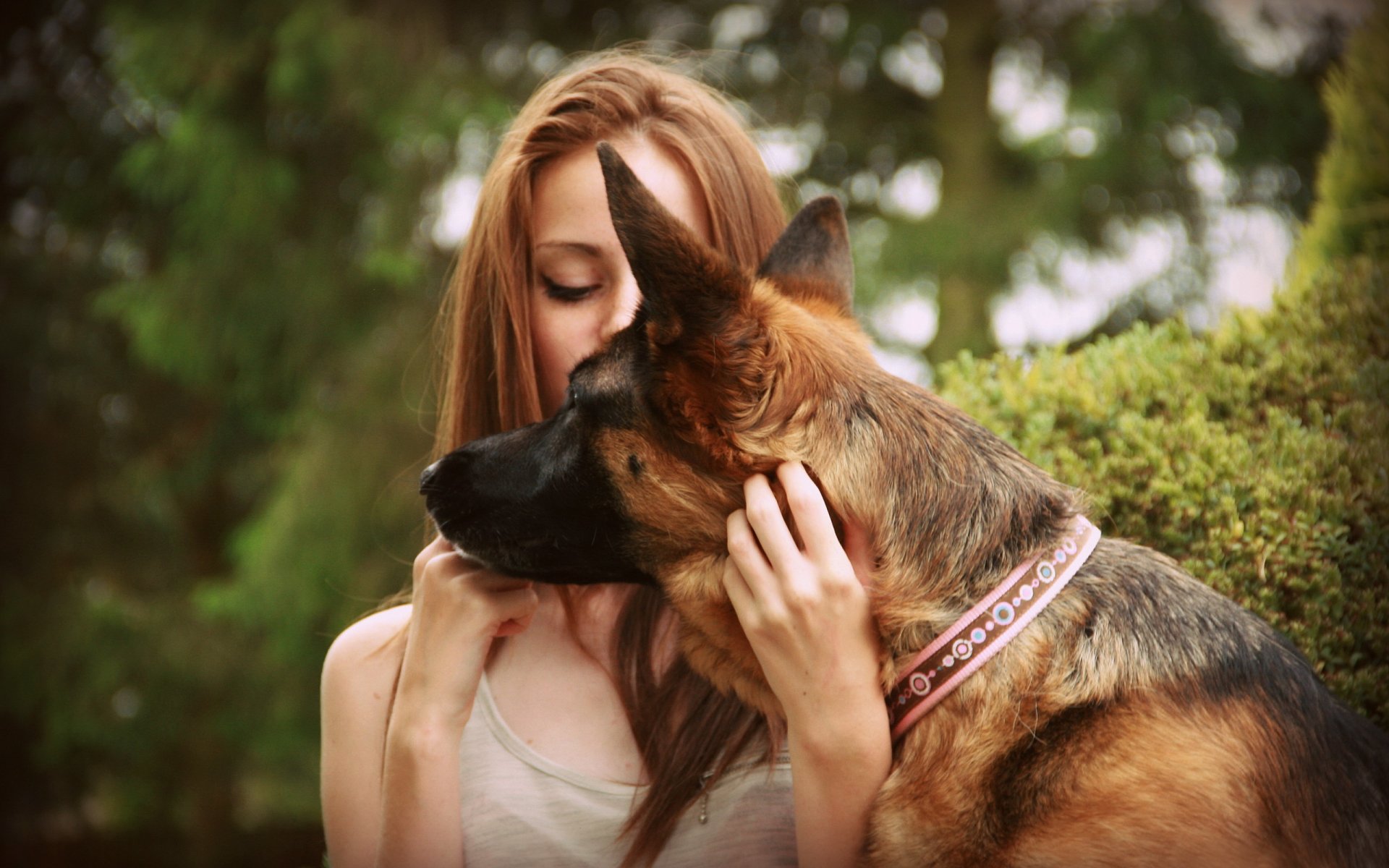 ragazza pastore tedesco cane animale