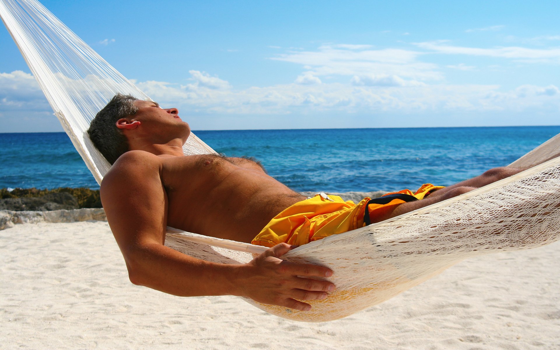 men hammock sea beach sports man relaxation background wallpaper widescreen full screen hd wallpapers fullscreen