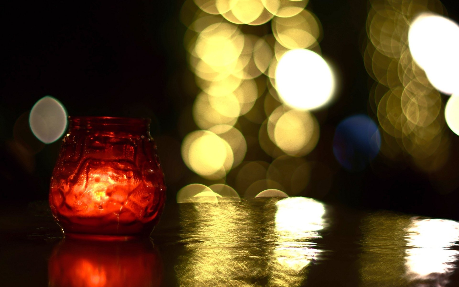 stimmung bank glas kerze kerze feuer licht rot tisch unschärfe bokeh hintergrund tapete widescreen vollbild widescreen widescreen