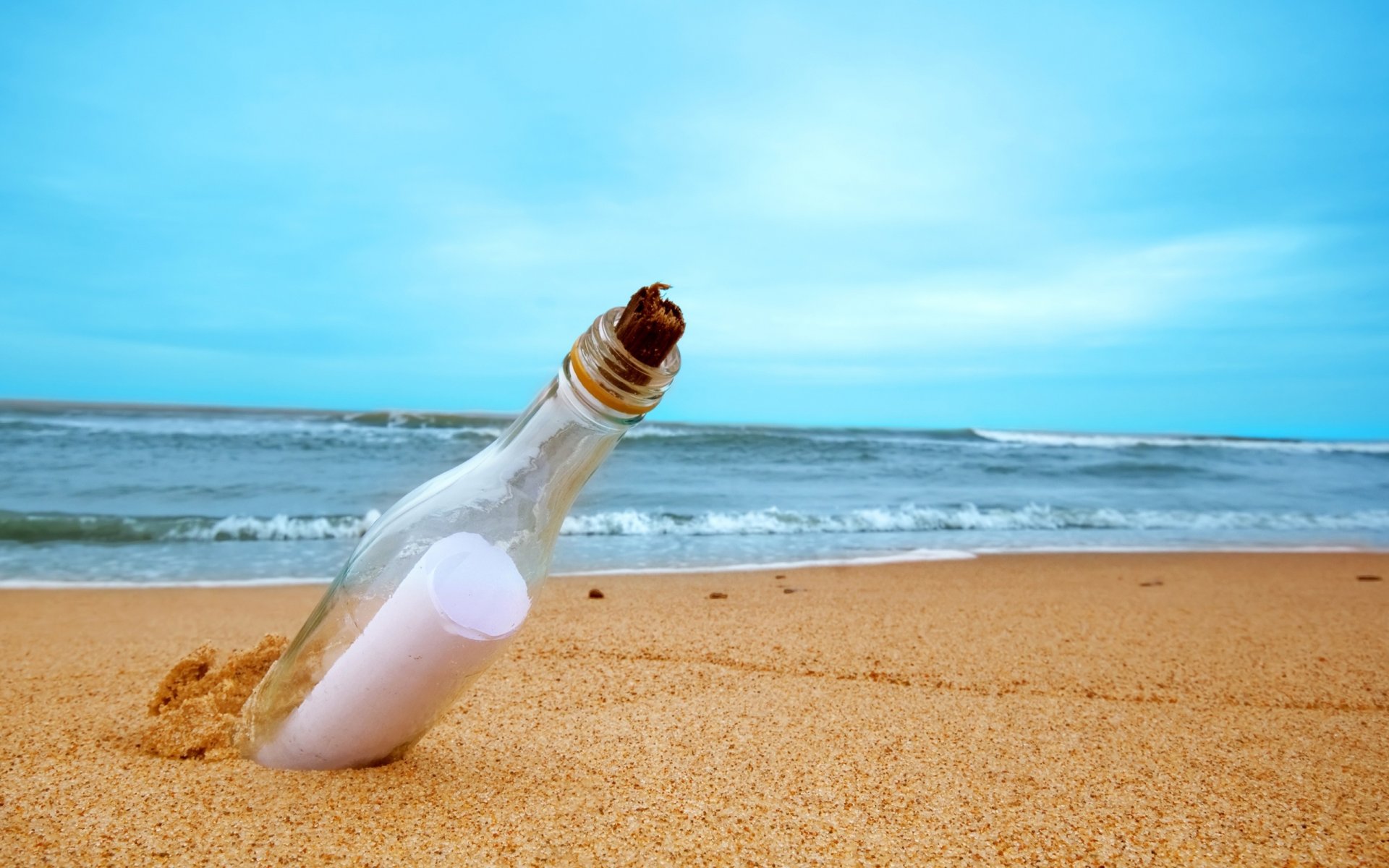 stimmung flasche brief notiz nachricht strand sand meer fluss wasser hintergrund tapete widescreen vollbild widescreen