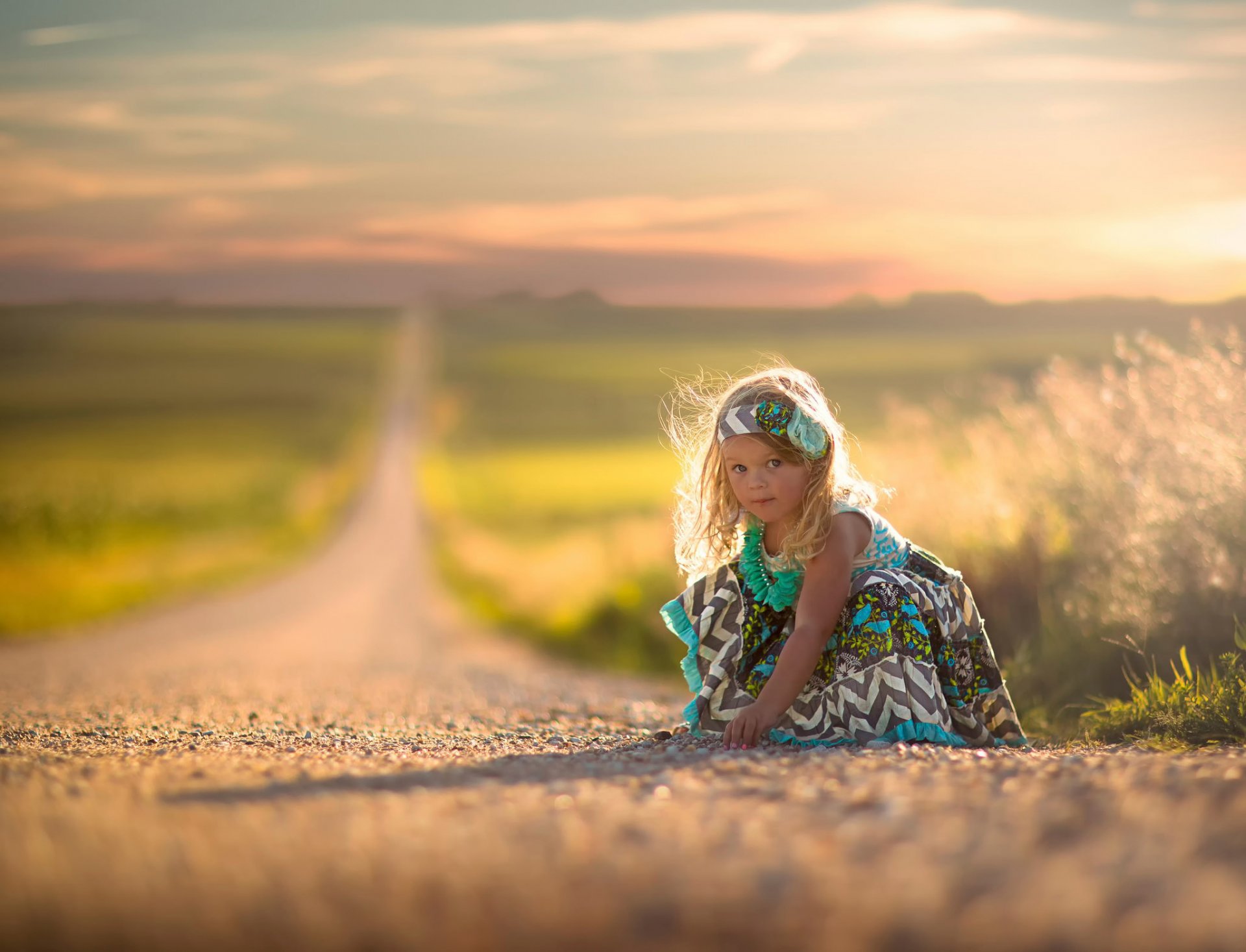 mädchen kleid straße weite bokeh