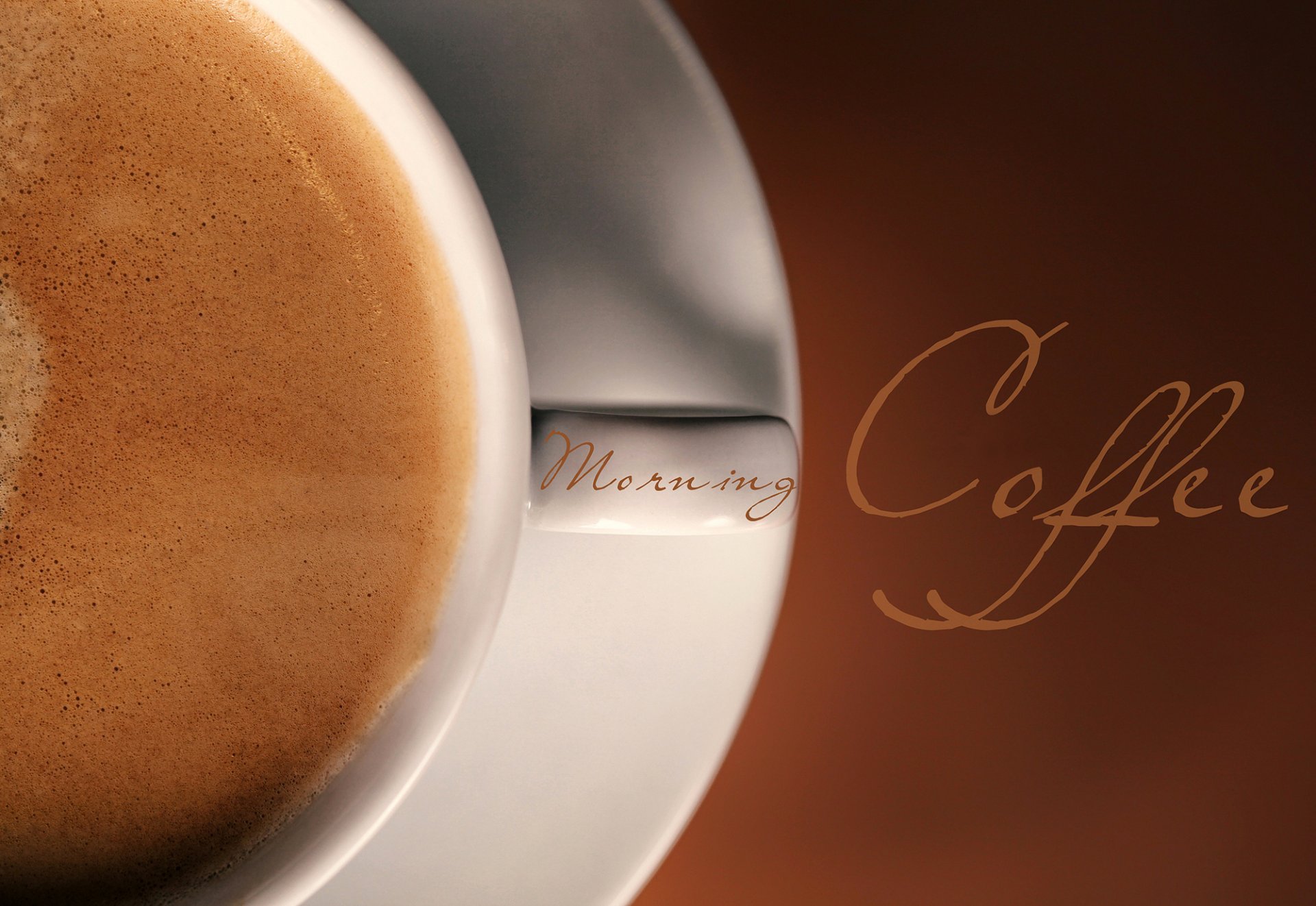 coffee cup close up espresso drink foam inscription background morning coffee