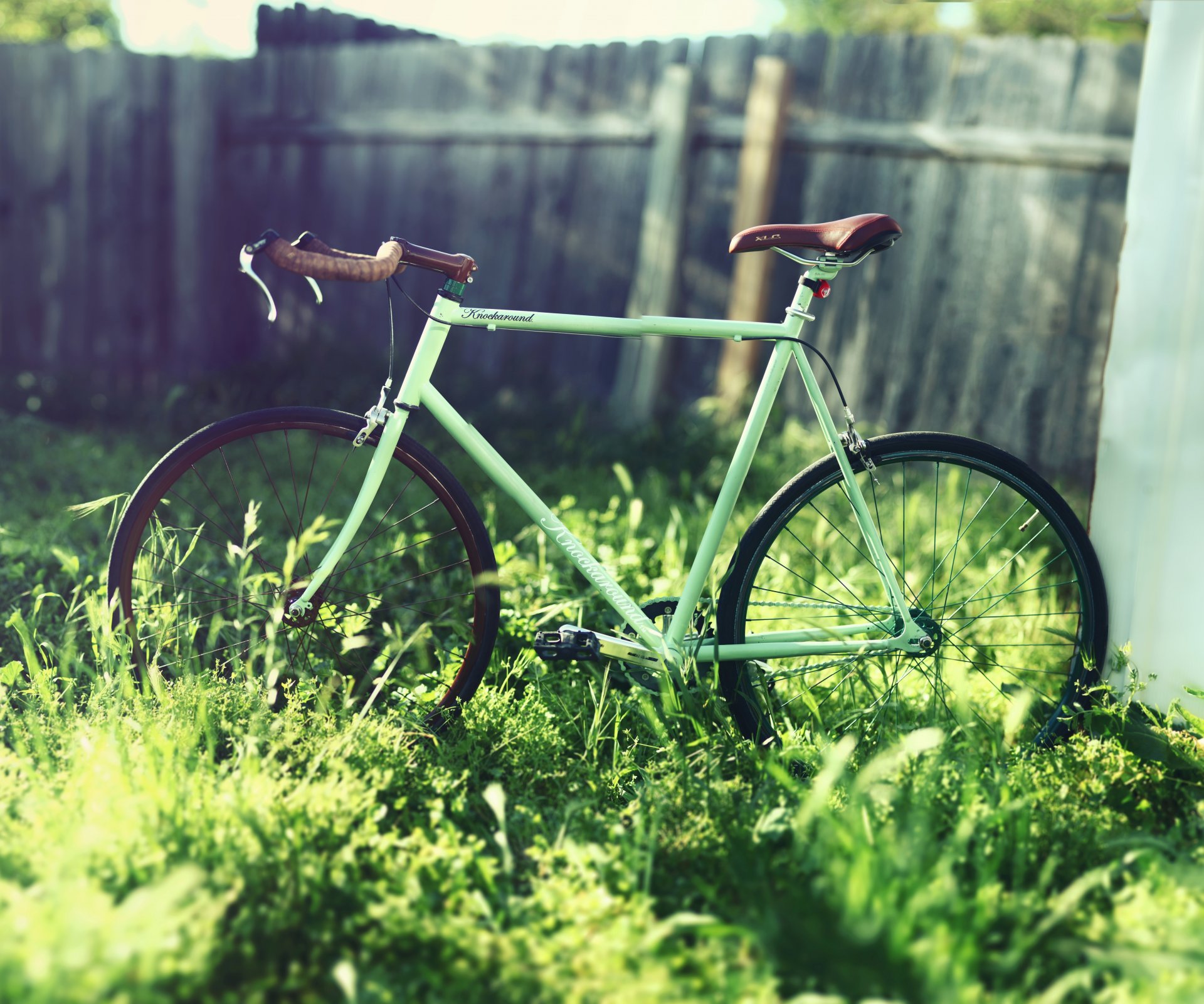 bike fence grass yard