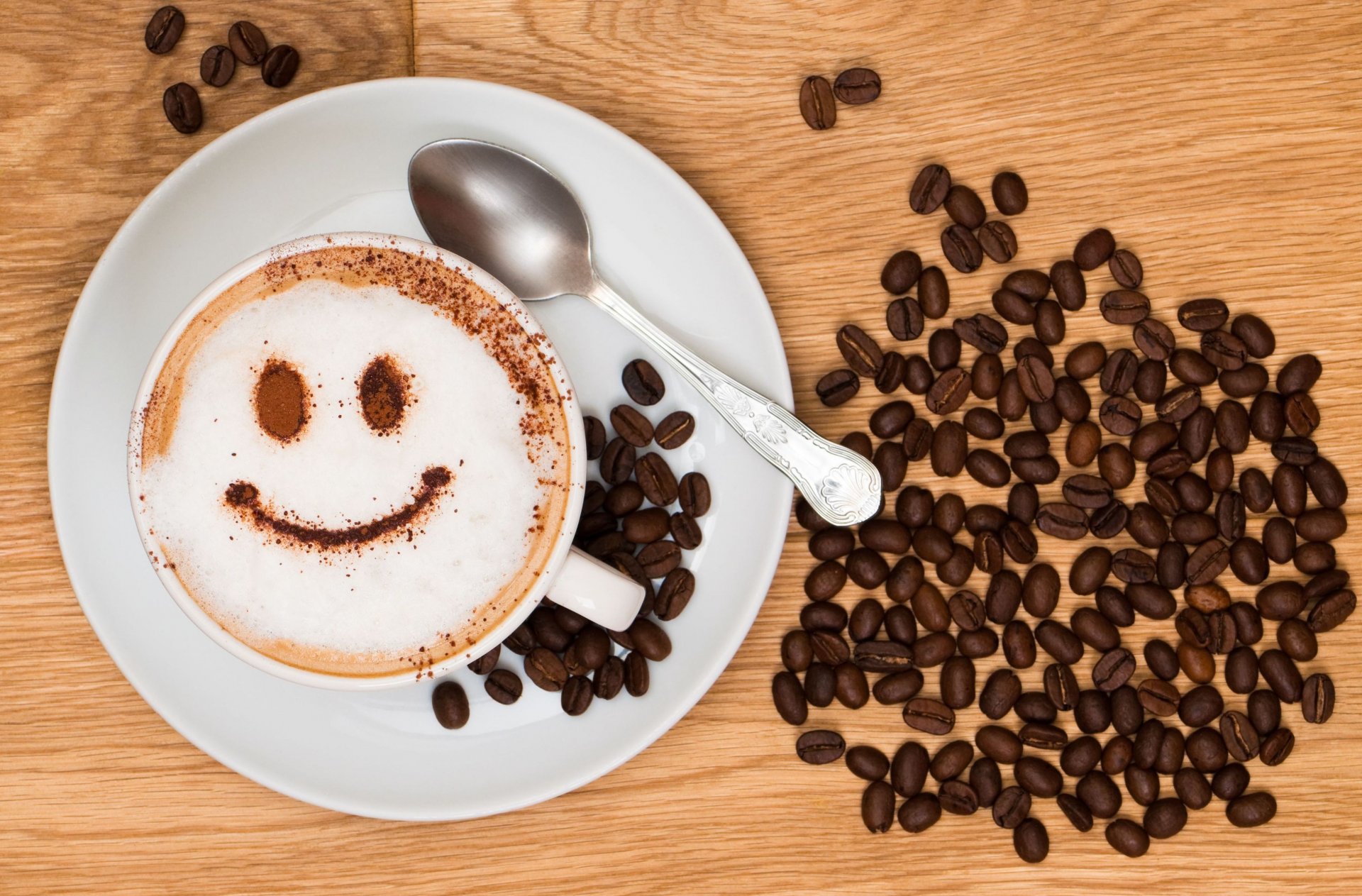 mood caffè cappuccino tazza piatto letto grano sorriso gioia sfondo carta da parati widescreen schermo intero widescreen