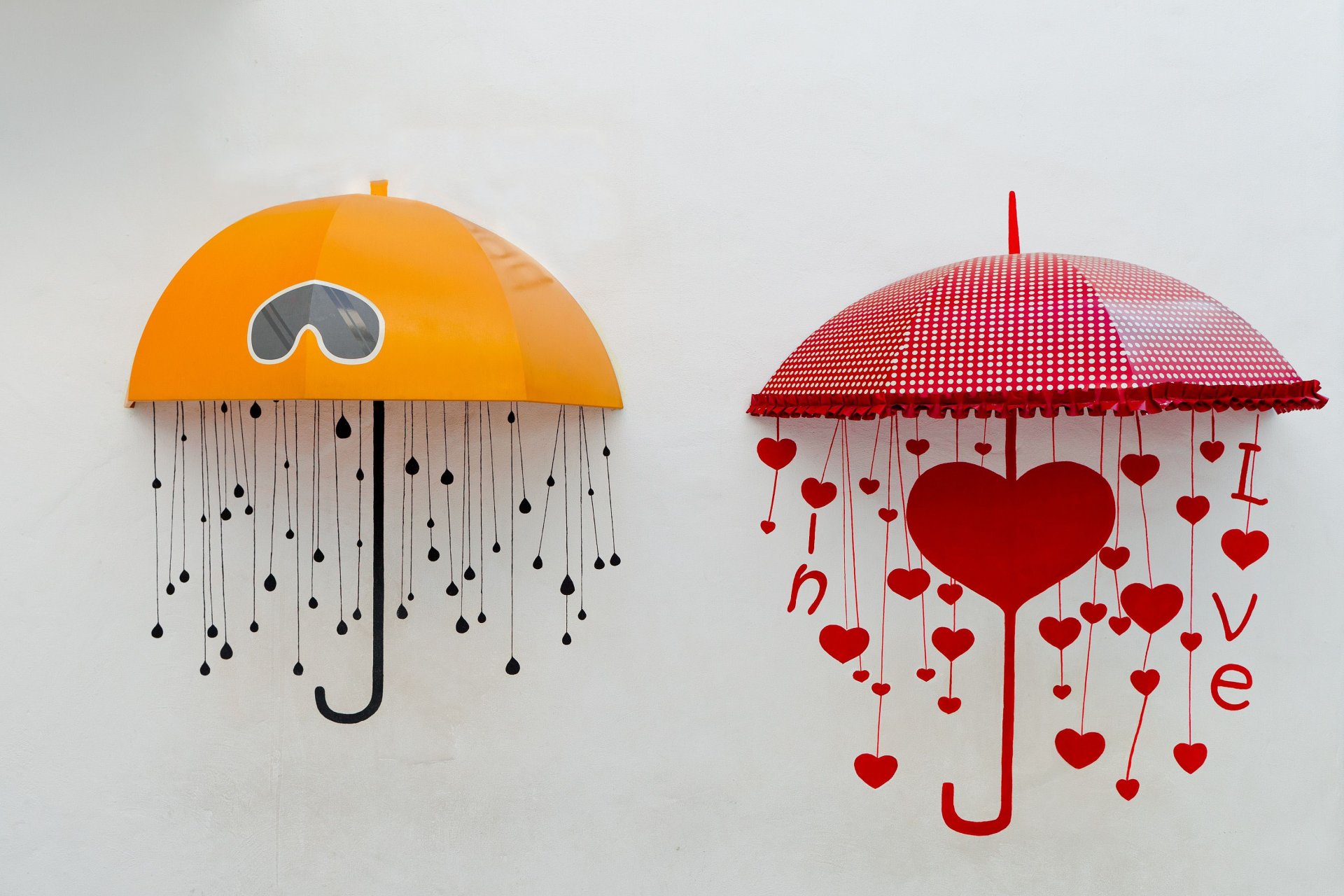 mood umbrella umbrella umbrellas umbrellas heart heart yellow red background wallpaper widescreen fullscreen widescreen widescreen