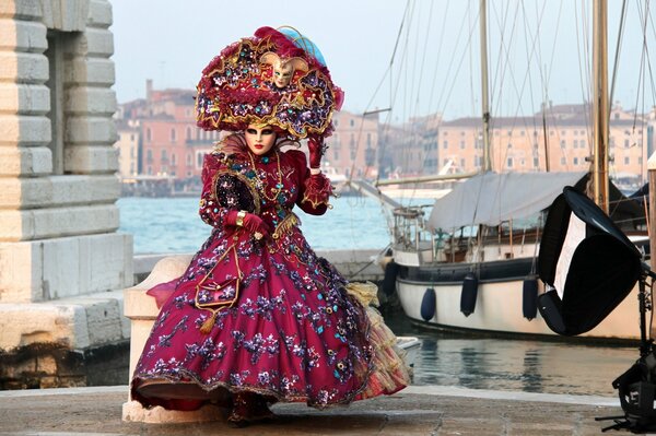 Venetian Carnival in magnificent dresses